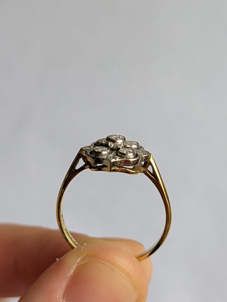 Vintage 18ct Gold Diamond Ring Size Q