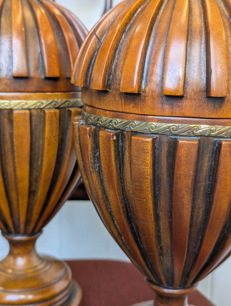 Vintage Regency Style Treen Urns