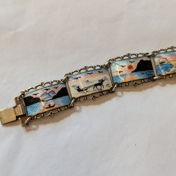 Norwegian Silver David Anderson Enamel Bracelet