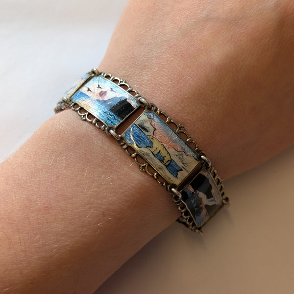 Norwegian Silver David Anderson Enamel Bracelet