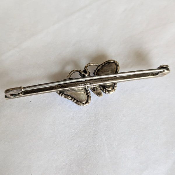 Silver & Butterfly Wing Brooch 1920s