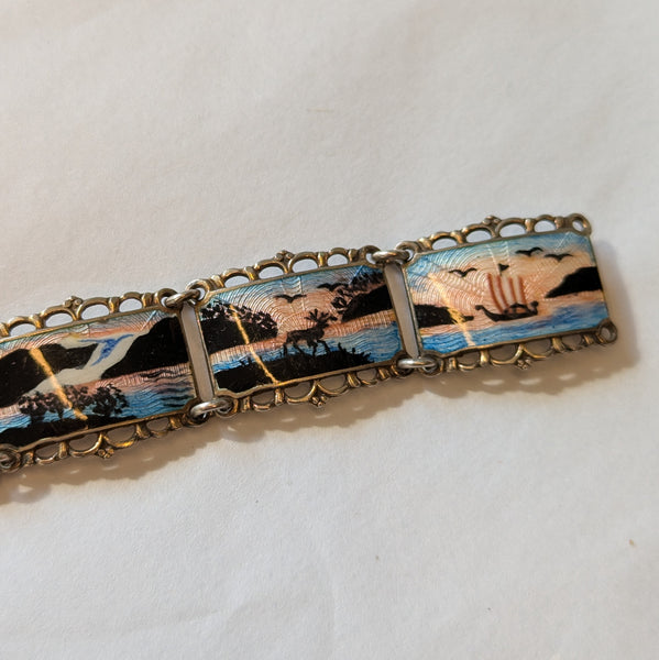 Norwegian Silver David Anderson Enamel Bracelet
