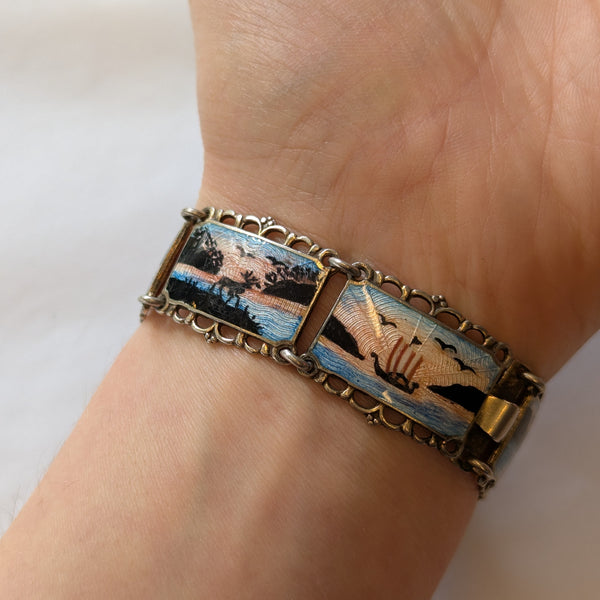 Norwegian Silver David Anderson Enamel Bracelet
