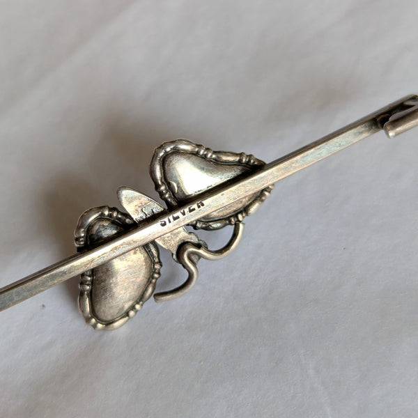 Silver & Butterfly Wing Brooch 1920s