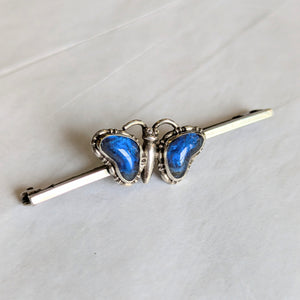Silver & Butterfly Wing Brooch 1920s