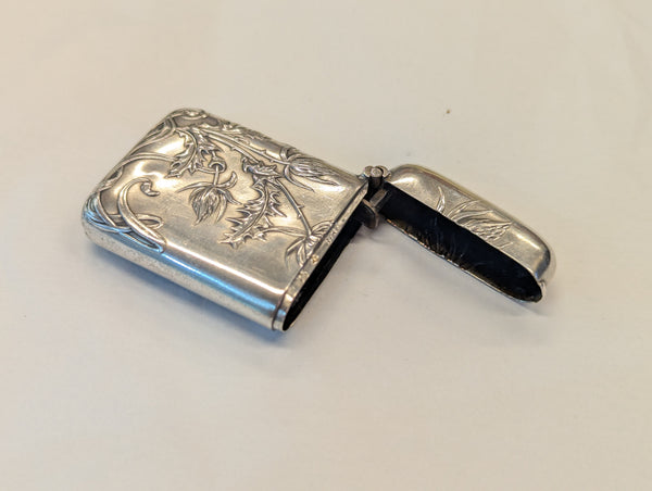 Antique French Art Nouveau Thistle Vesta by Charles Murat