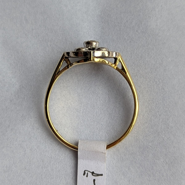 Vintage 18ct Gold Diamond Ring Size Q