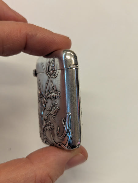 Antique French Art Nouveau Thistle Vesta by Charles Murat