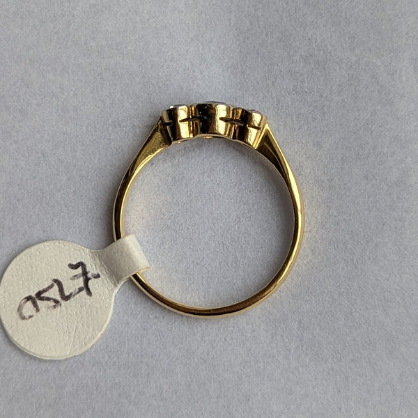 1920s Antique 18ct Gold & Platinum Sapphire and Diamonds Ring Size Q
