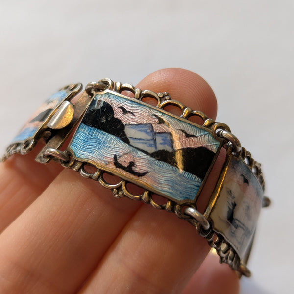 Norwegian Silver David Anderson Enamel Bracelet