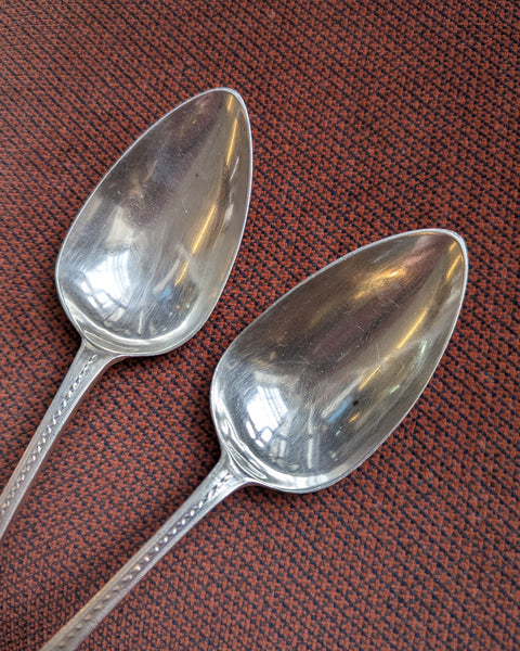 Pair Georgian Sterling Silver Table Spoon London 1801 John Lamb