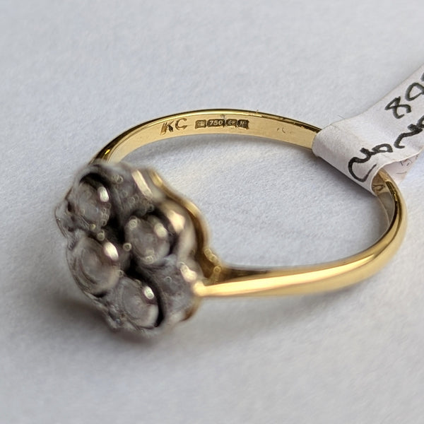 Vintage 18ct Gold Diamond Ring Size Q
