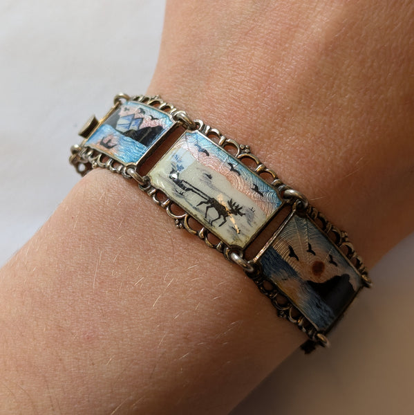 Norwegian Silver David Anderson Enamel Bracelet