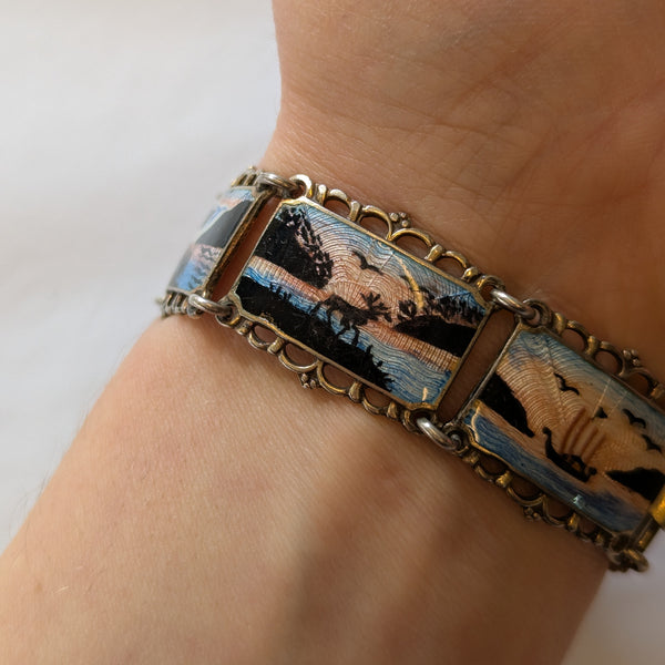 Norwegian Silver David Anderson Enamel Bracelet