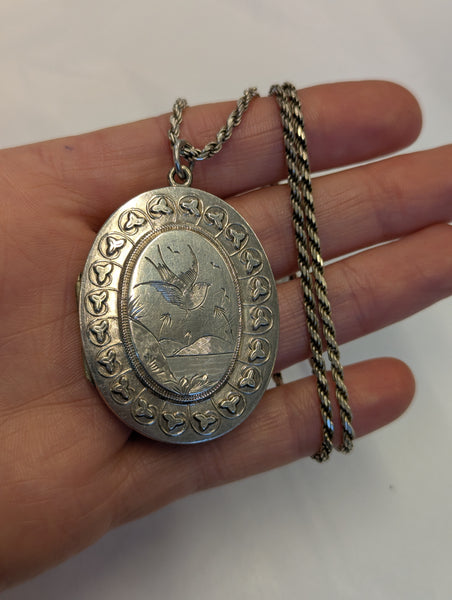 Antique Victorian Sterling Silver & Metal Locket