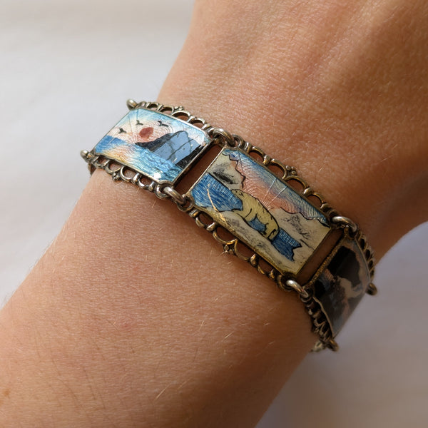 Norwegian Silver David Anderson Enamel Bracelet