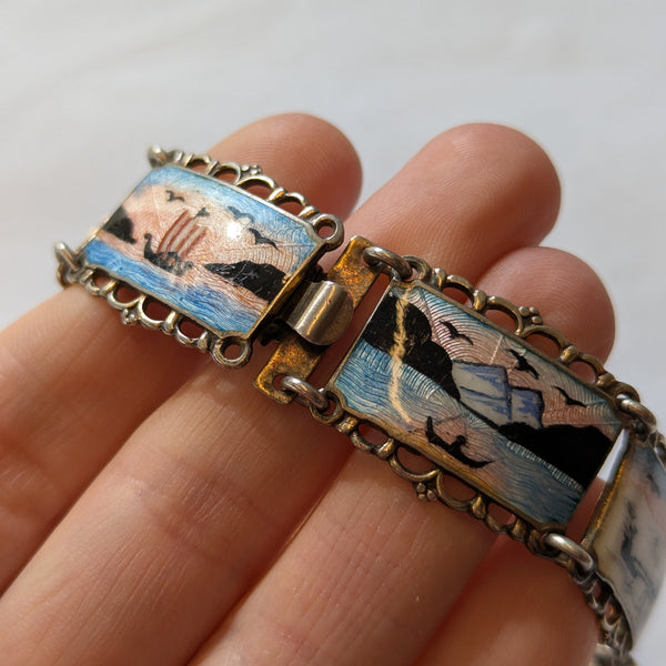 Norwegian Silver David Anderson Enamel Bracelet
