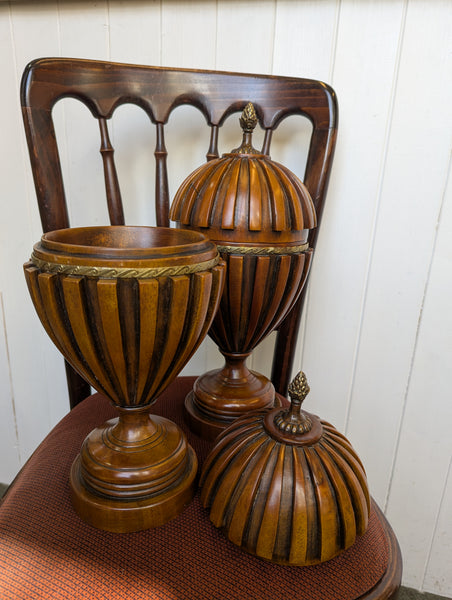 Vintage Regency Style Treen Urns