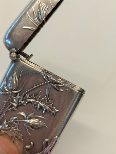 Antique French Art Nouveau Thistle Vesta by Charles Murat