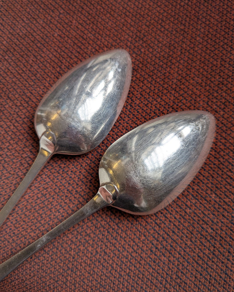 Pair Georgian Sterling Silver Table Spoon London 1801 John Lamb