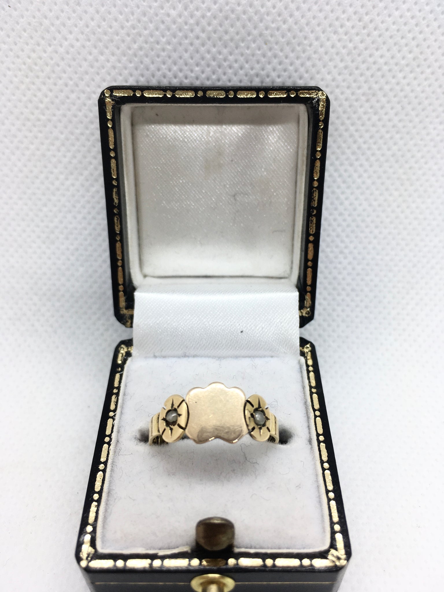 Antique Victorian 15ct Rose Gold And Seed Pearl Ring