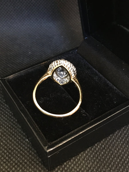 18ct Gold Diamond Marquise Cluster Ring