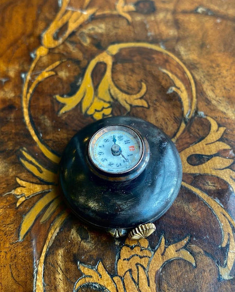 Antique Swiss Gun Metal Lapel Button Hole Watch