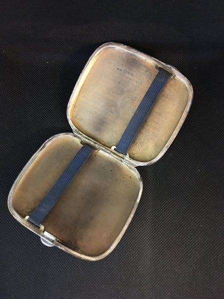 Antique Sterling Silver Enamelled Cigarette Case Chester 1911