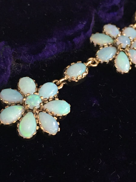 Antique 9ct gold Opal Drop Necklace c.1920