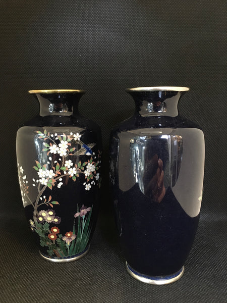 Pair Of Small Japanese Cloisonné Vases