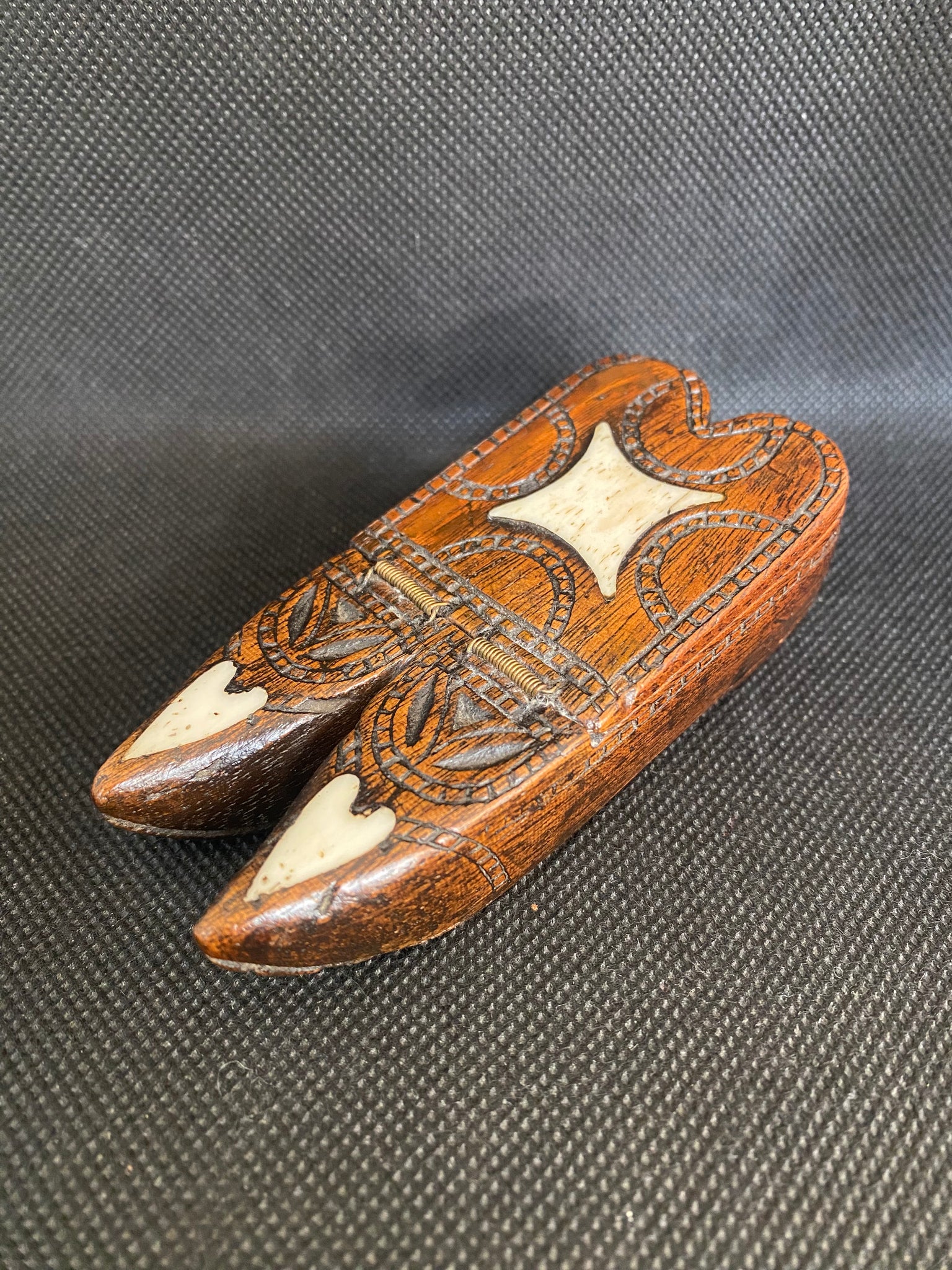 Antique Napoleonic Prisoner Of War Double Shoe Snuff Box