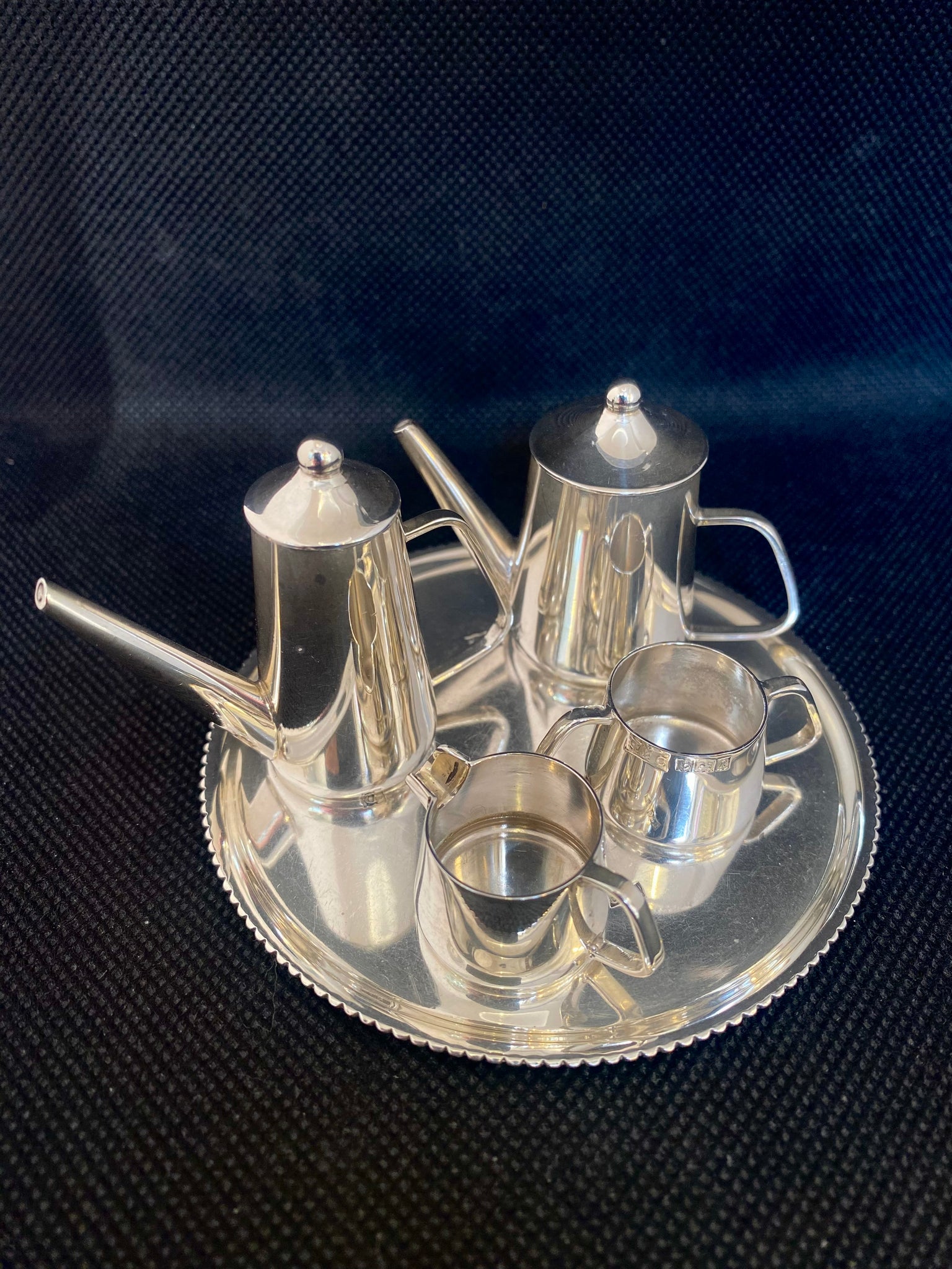 Vintage Miniature Novelty Sterling Silver Tea Service