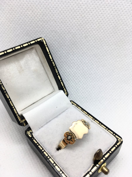 Antique Victorian 15ct Rose Gold And Seed Pearl Ring