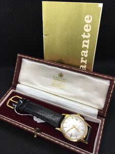 Vintage 1970s 9ct Gold Garrard Auto Gents Watch, Box + Papers