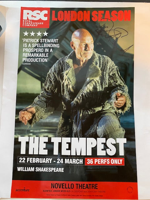 Sir Patrick Stewart signed RSC London Season, 2007, ‘The Tempest’ Novello Theatre poster